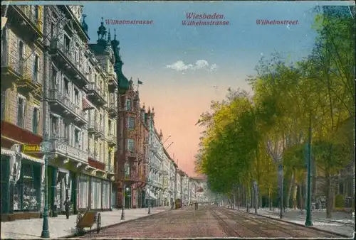 Wiesbaden Wilhelmstraße, Allee, Friseur Geschäft, Geschäfte 1922