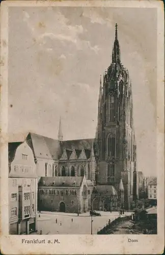 Ansichtskarte Frankfurt am Main Straßenpartie - Dom 1919