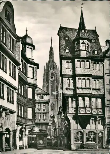 Frankfurt am Main Geschäfte Häuser Partie am Alter Markt mit Dom 1960