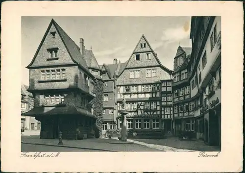 Ansichtskarte Frankfurt am Main Roseneck, Fachwerkhäuser und Bierstube 1940