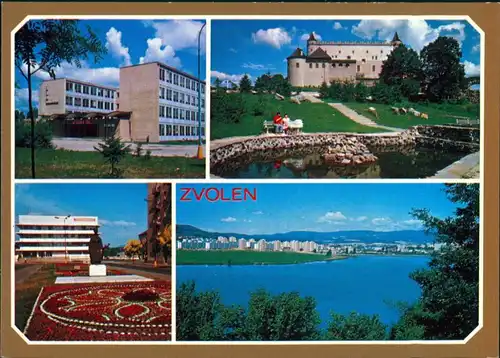 Altsohl Zvolen SPŠ drevárska, Zvolenský zámok, Park pred budovou OV KSS 1985
