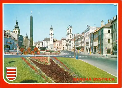 Postcard Neusohl Banská Bystrica Námestie SNP/Marktplatz 1990