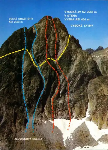 Deutschendorf Poprad Dračí štít Hohe Tatra/Vysoké Tatry VYSOKÁ JV SZ 2560 m 1988