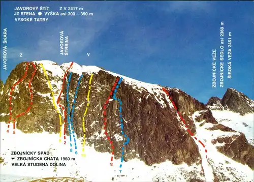 Postcard .Slowakei VEĽKÁ STUDENÁ DOLINA Hohe Tatra 1988