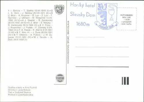 Postcard .Slowakei VEĽKÁ STUDENÁ DOLINA Hohe Tatra 1988