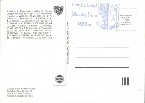 .Slowakei MASIV GERLACHOVSKÉHO A KOTLOVÉHO ŠTITU OD Z A JZ 1988