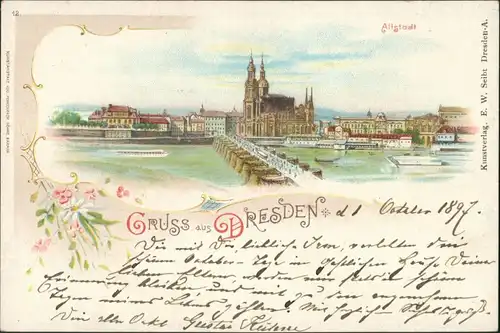 Ansichtskarte Litho AK Innere Altstadt-Dresden Altstadt 1898