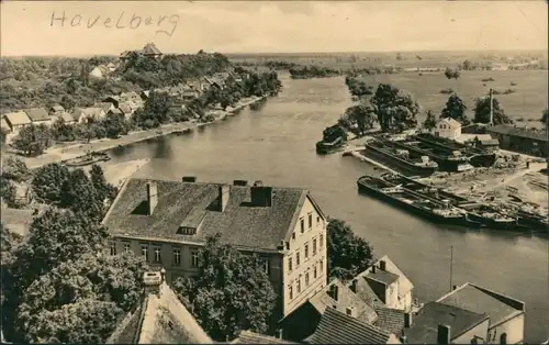 Ansichtskarte Havelberg Stadt und Hafen 1960