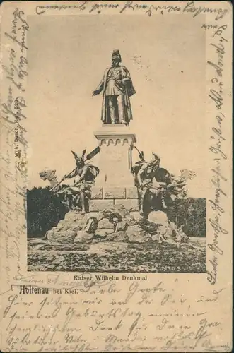 Ansichtskarte Holtenau-Kiel Holtenå Kaiser Wilhelm Denkmal 1903