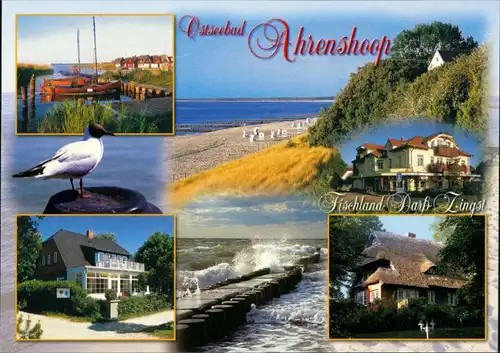 Ansichtskarte Ahrenshoop Strand, Hafen, Hotels 2000