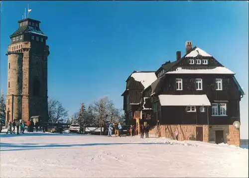 Auersberg (Erzgebirge) Berghotel Auersberg mit Aussichtsturm 1995