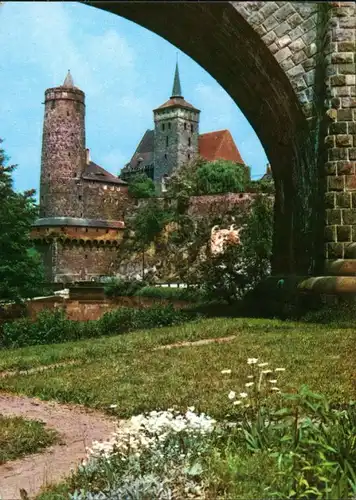Ansichtskarte Bautzen Budyšin Alte Wasserkunst mit Michaeliskirche 1980/1963