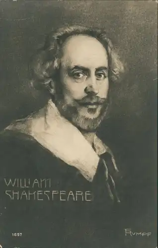 Ansichtskarte  Porträt Bildnis von William Shakespeare 1910