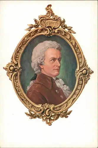 Ansichtskarte  Mozart Porträt Bildnis nach Gemälde Prof. B. Janschek 1920