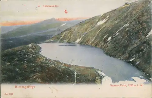 Petzer Pec pod Sněžkou Schneekoppe/Sněžka/Śnieżka Partie Grosser Teich 1906