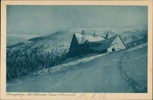 Schreiberhau Szklarska Poręba Alte schlesische Baude, Winter Landschaft 1926