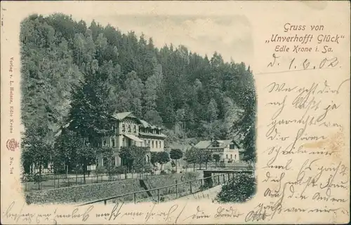 Edle Krone-Klingenberg " Edle Krone i. Sachsen 1902  gelaufen nach Görlitz