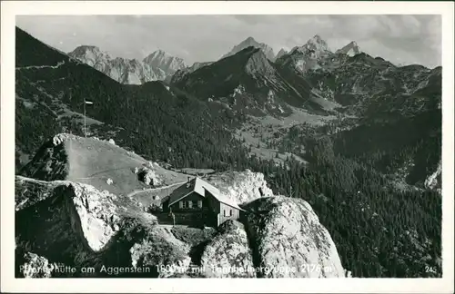 Tannheim Umlandansicht Hütte am Aggenstein, Tannheimergruppe (Berge, Alpen) 1950