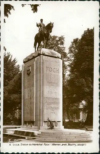 CPA Lille Statue du Maréchal Foch (Alleman)/Foch Denkmal 1940