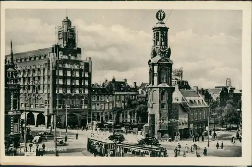 Amsterdam Amsterdam Muntplein, Kirche, Tram Straßenbahn, Verkehr, Autos 1940