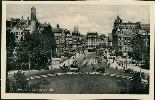 Amsterdam Amsterdam Leidscheplein, Geschäftsstrasse, Verkehr, Autos 1940