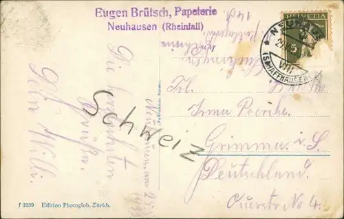 Ansichtskarte Neuhausen am Rheinfall Rheinfall mit Institut Rhenania 1934