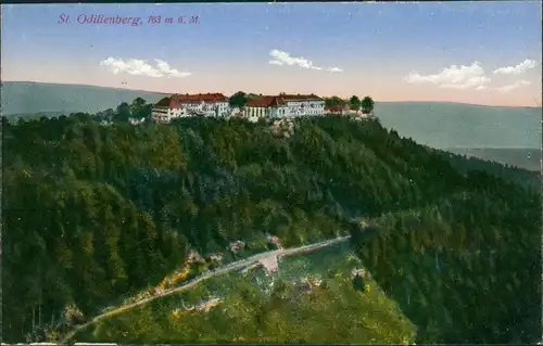 CPA St. Odilienberg Mont Sainte-Odile Partie am Berg 1914
