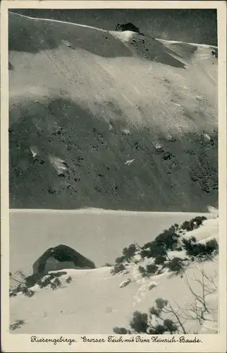 Postcard Krummhübel Karpacz Prinz-Heinrich-Baude kleiner Teich 1938