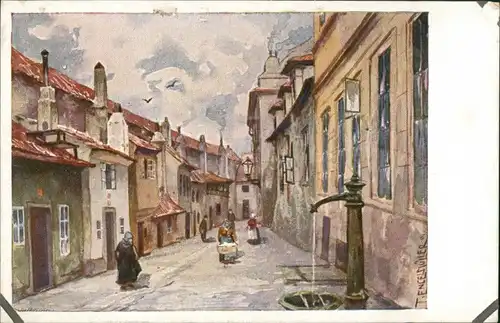 La Ruelle d`or, Zlata ulicka, Künstler-AK Ferd. Engelmüller 1930