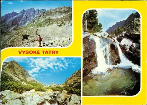 .Slowakei VYSOKÉ TATRY: Vodopád v Zlomiskovej doline, Vyšné Žabie pleso 1982
