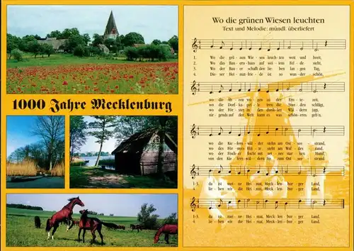 .Mecklenburg-Vorpommern 1000 Jahre Mecklenburg, Mecklenburglied   Wiesen   2000