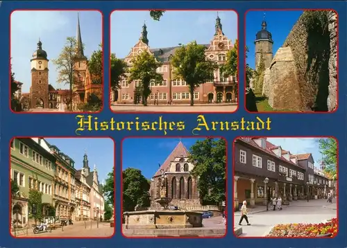 Arnstadt Riedturm, Jacobskirche, Rathaus, Neutorturm, Marktansicht 1995