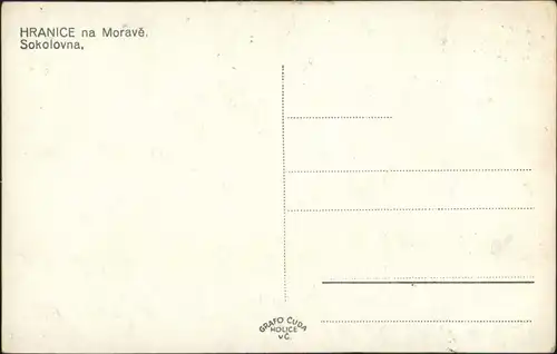 Mährisch Weißkirchen Hranice na Moravě Sokolovna/Gebäude Bauwerk mit Uhr- 1940