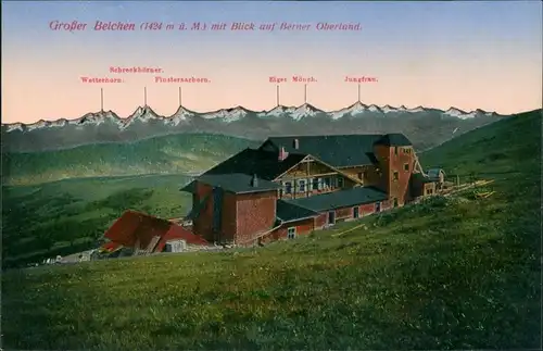 Ansichtskarte Hartmannsweiler Hartmannswiller Hütte Großen Belchen 1913 color