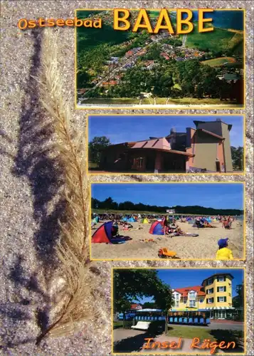 Ansichtskarte Baabe Luftbild, Strand, Hotel, Strandbahn 1995