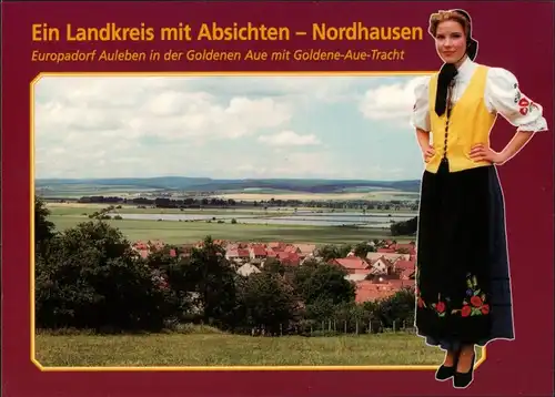 Ansichtskarte .Thüringen Panorama, Goldene-Aue-Tracht 1998