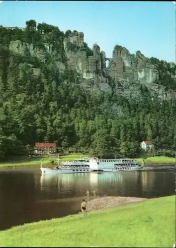 Ansichtskarte Rathen Bastei mit Luxusmotorschiff 1986