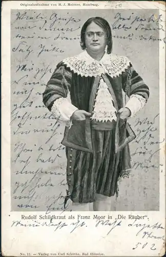 Ansichtskarte  Rudolf Schildkraut als Franz Moor in "Die Räuber" 1904