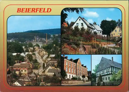Beierfeld-Grünhain-Beierfeld Übersicht, Am Spiegelwald, Rathaus, Pfarrhaus g1996