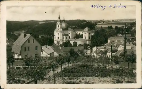 Postcard Kiritein Křtiny Panorama-Teilansicht 1950