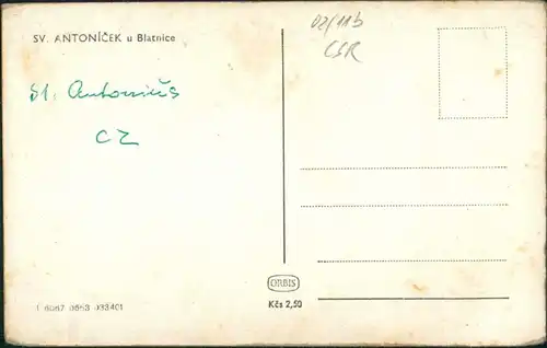 Postcard Blatnice Kinder in Trachten Kleidung Kirche SV. Antonicek 1950