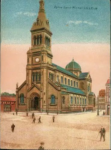 CPA Lille Eglise Saint-Michel/Stadtansicht Platz a.d. Kirche 1910