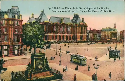 Lille Place de la République Faidherbe Palais des Beaux-  Platz,  1941/1910