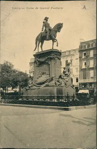 CPA Lille Denkmal General Faidherbe, Reiter Statue 1910