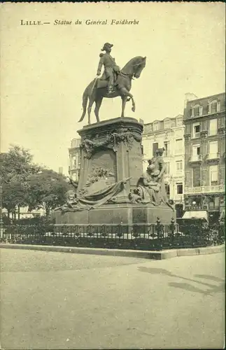 Lille Statue Faidherbe/Stadtansichten Denkmal / Monument Faidherbe 1915