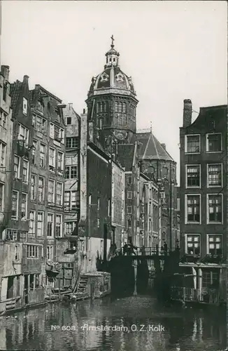 Amsterdam Amsterdam O.Z. Kolk/Stadtteilansicht mit alten Gebäuden, Kirche 1930