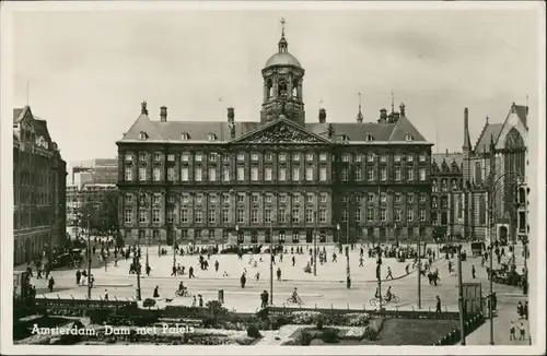 Amsterdam Amsterdam Dam met Paleis/Palast Gebäude, belebter Platz 1939