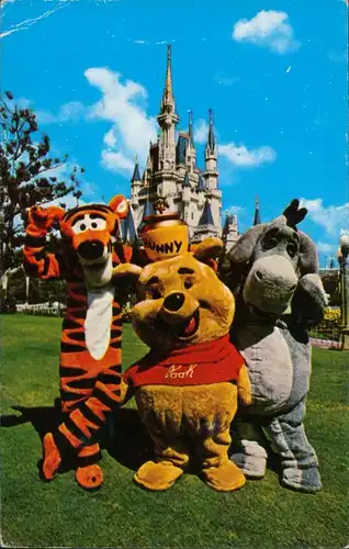 Orlando Walt Disney World Fantasyland Winnie-the Pooh, Cinderella Castle 1977