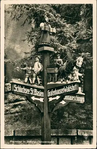 Ansichtskarte Rothaus-Grafenhausen Wegweiser - Figuren 1930