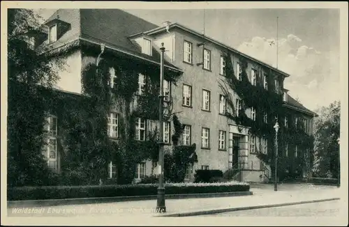 Ansichtskarte Eberswalde Partie an der Hochschule 1940